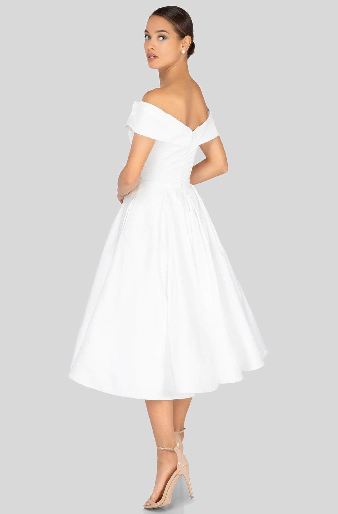 Terani Couture, Terani Couture 1912C9656 - Tea Length Off Shoulder Dress