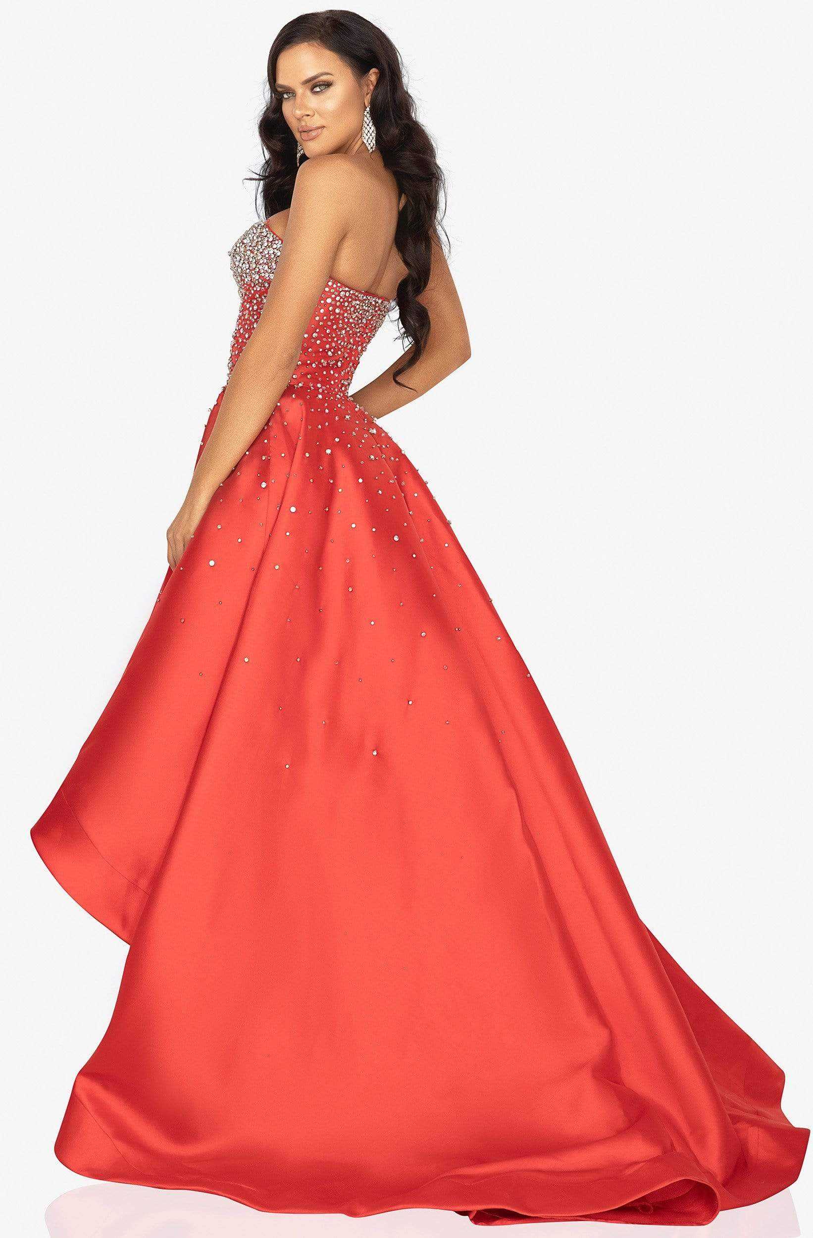 Terani Couture, Terani Couture - 2012P1286 Embellished Sweetheart High Low Aline Dress